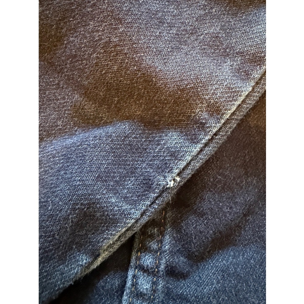 True Religion Denim Hoodie Jacket Dark Wash Contrast Stitch Button Front Womens - Picture 8 of 9
